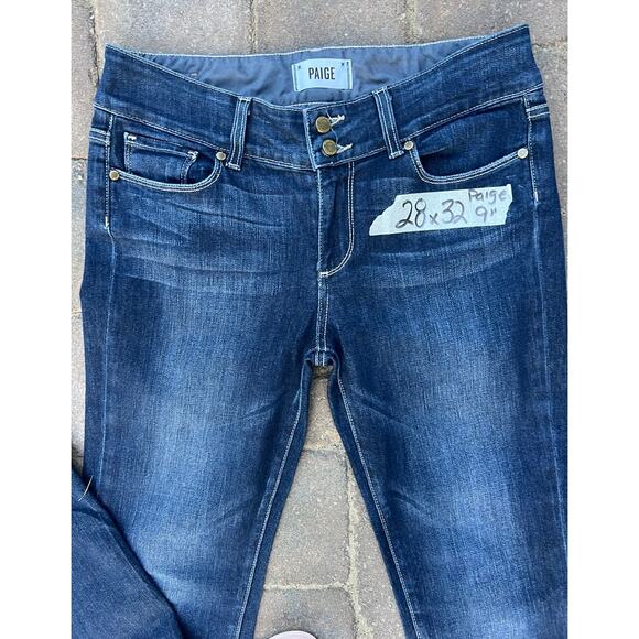 Paige mid rise dark y2k flare jeans size 28x32 - Picture 5 of 5